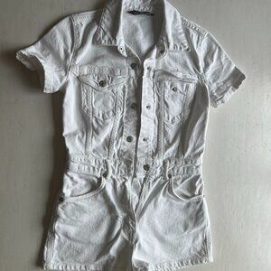 Zara Denim Jumpsuit - White - XS